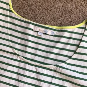 Boden 100% Cotton Sleeveless Green and White Striped Dress